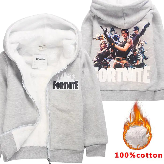 Boys' Double-Layer Fleece Jacket for Winter