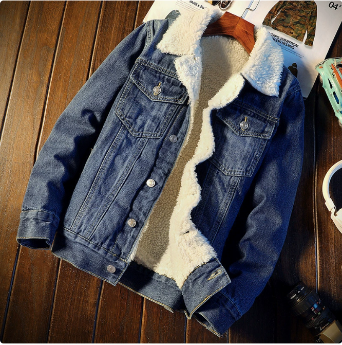 Winter Vintage Fleece Denim Jacket (One Piece)