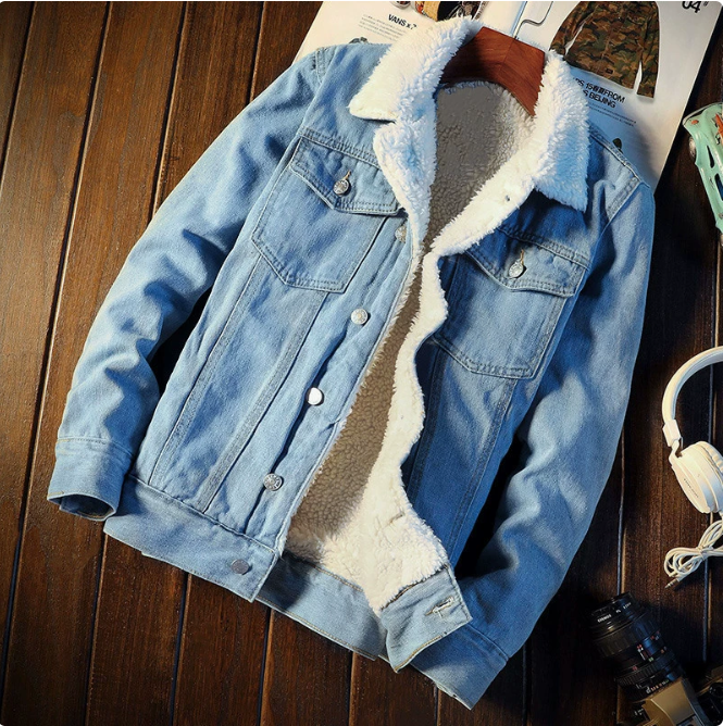 Winter Vintage Fleece Denim Jacket (One Piece)