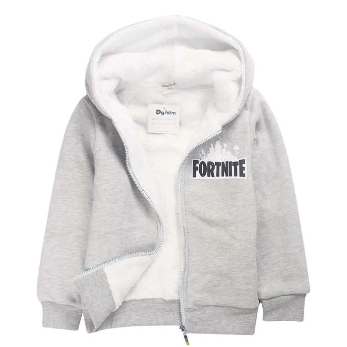 Boys' Double-Layer Fleece Jacket for Winter