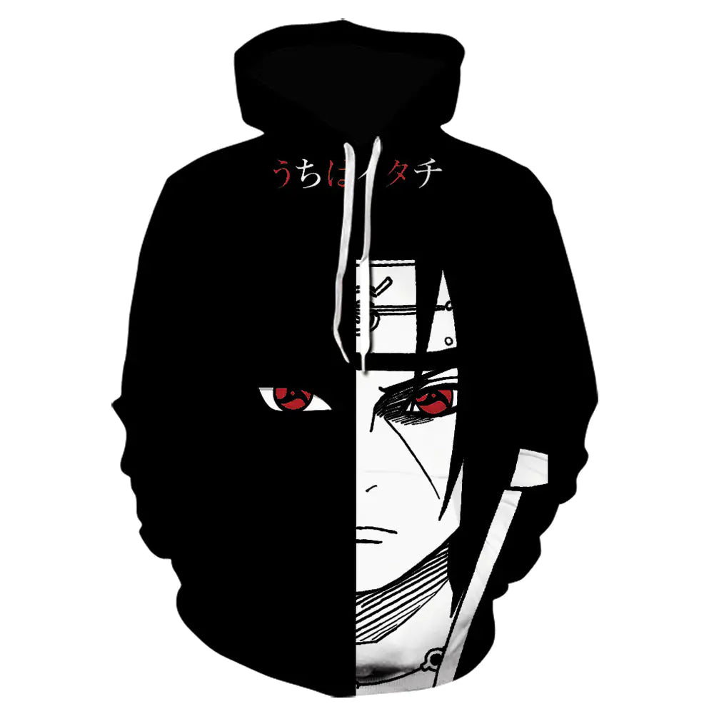 Anime 3D Printed Hoodie – Ninja Inspired Streetwear