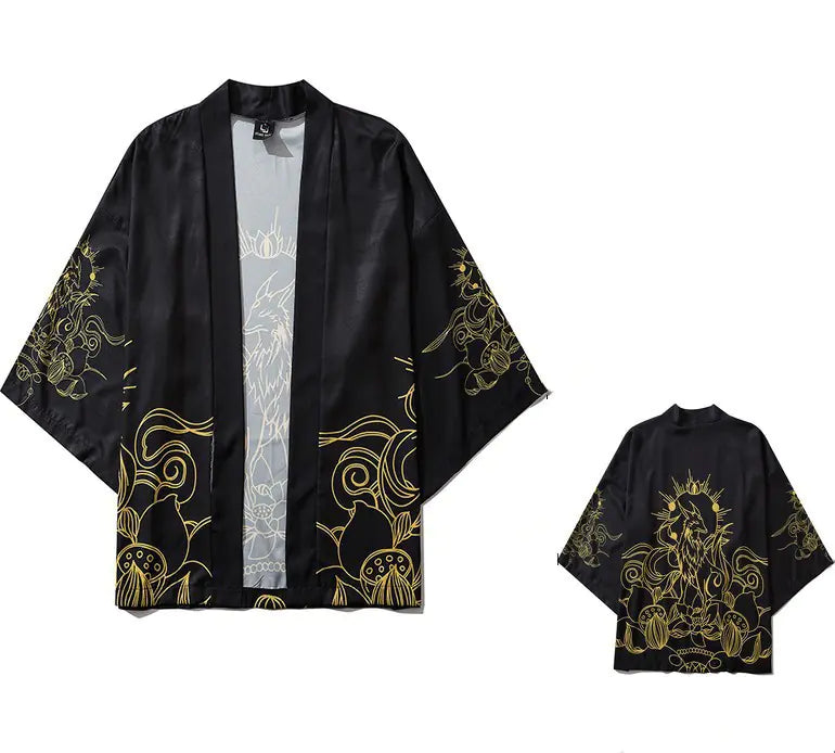 Men's Japanese Style Kimono Shirt – Loose Fit Robe