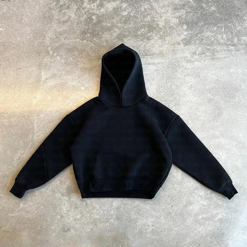 Relaxed Fit Hoodie & Trousers Set – Solid Color Casual Tracksuit
