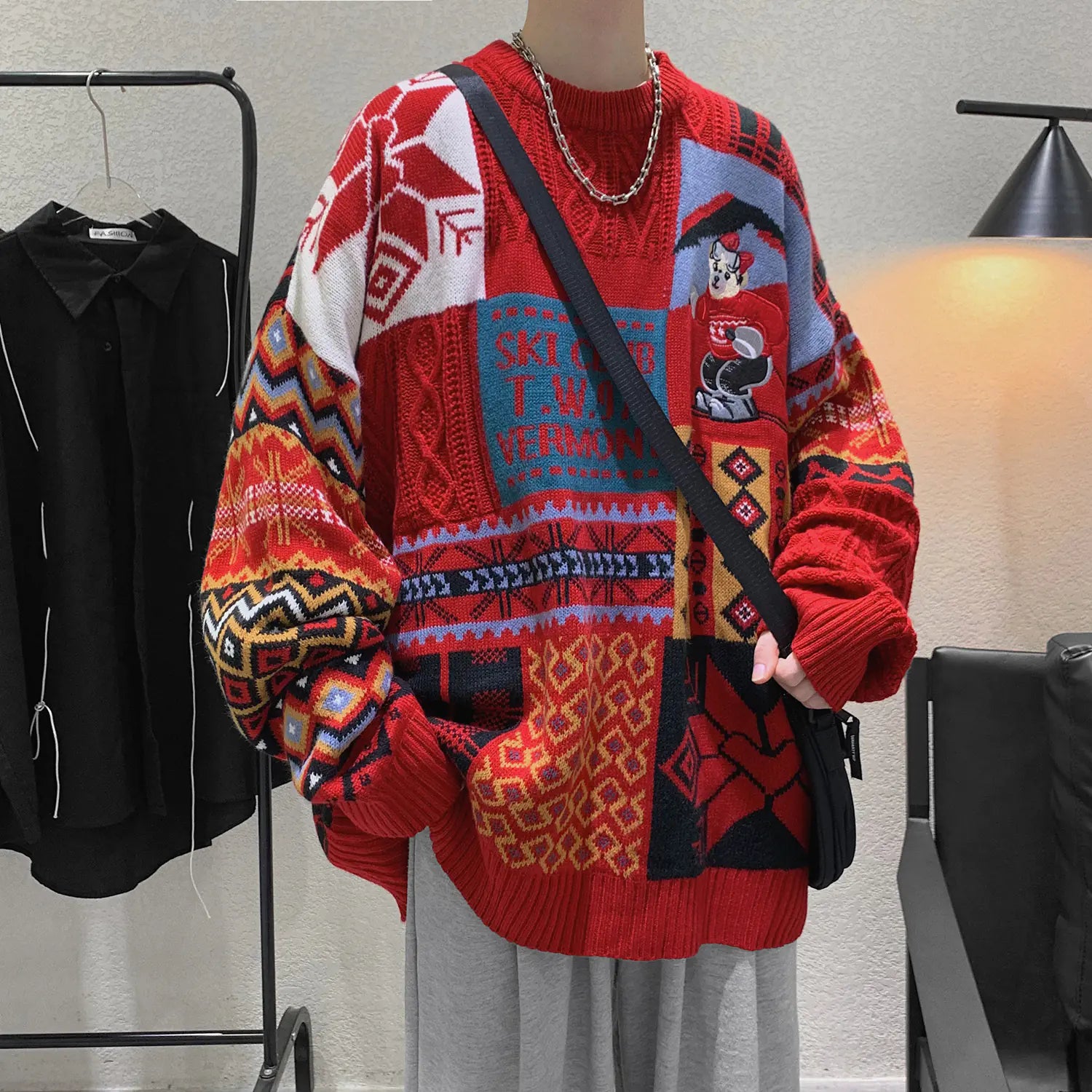 Oversized Thick Knit Sweater – Relaxed Streetwear Style