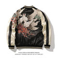 Japanese Dragon Embroidered Bomber Jacket for Men