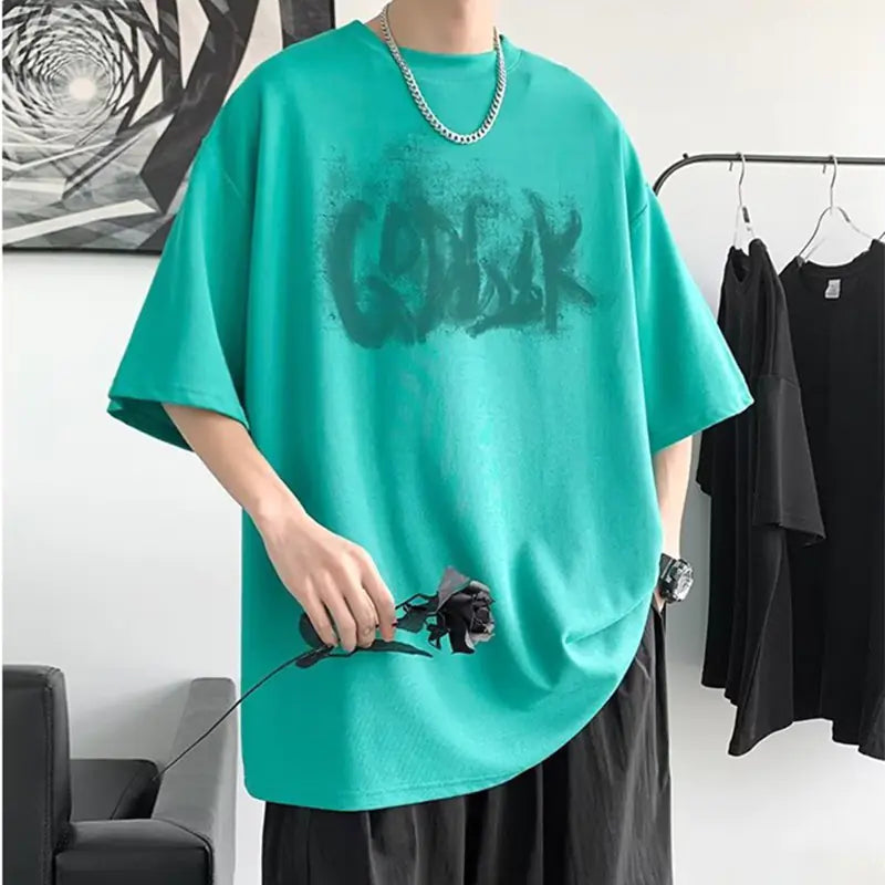 Men's Oversized Graphic Cotton T-shirt for Summer
