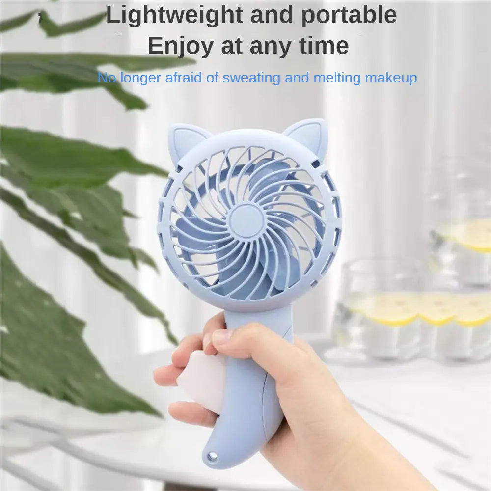 Lovely Cat Hand Press Mini Fan for Kids (Portable Toy)