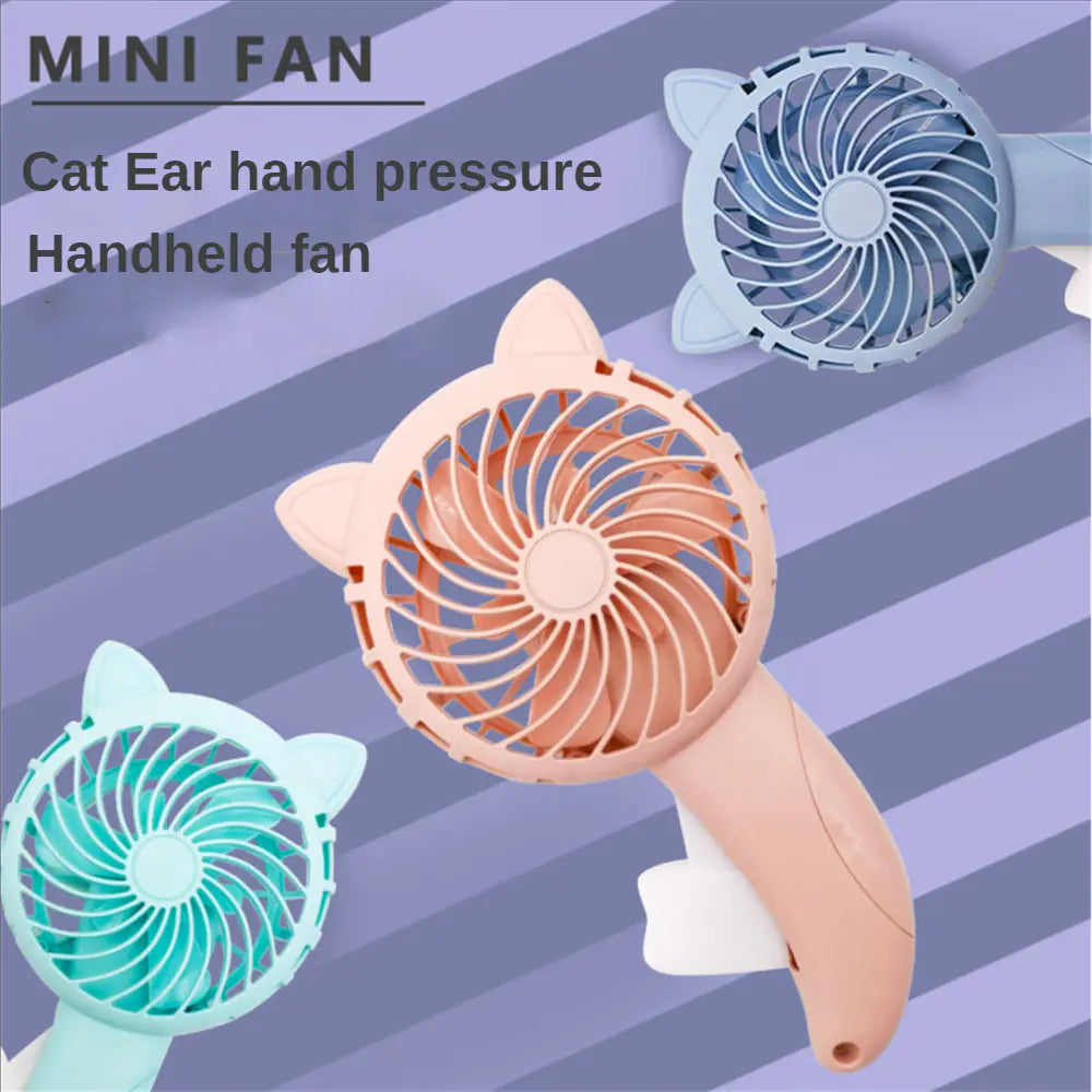 Lovely Cat Hand Press Mini Fan for Kids (Portable Toy)