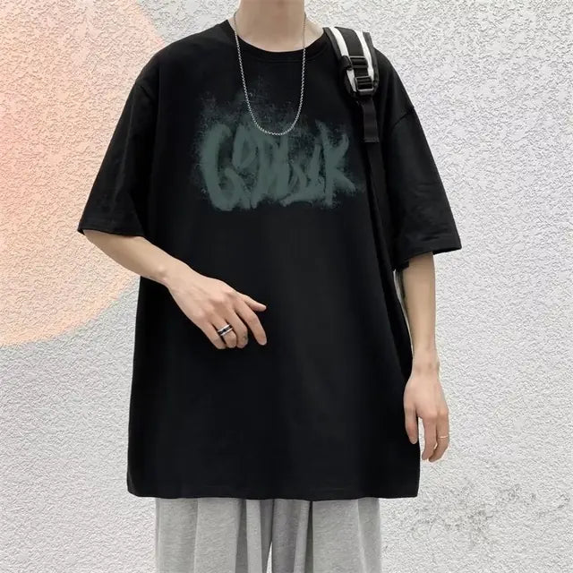 Men's Oversized Graphic Cotton T-shirt for Summer