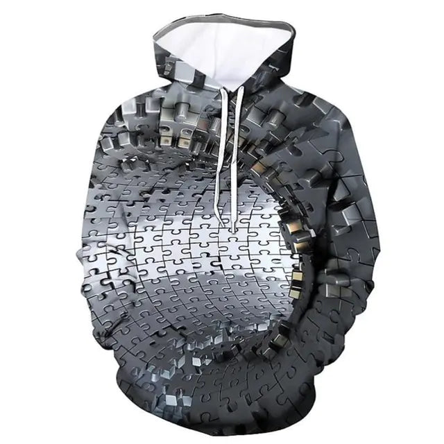 3D Digital Printing Cool Men's Graphic Hoodie Pullover