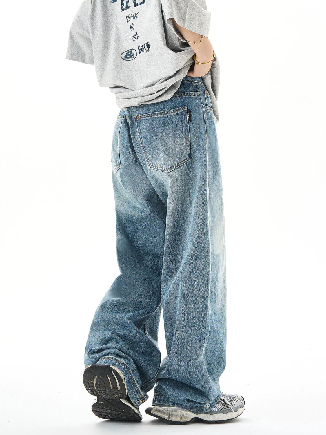 Washed Straight Jeans