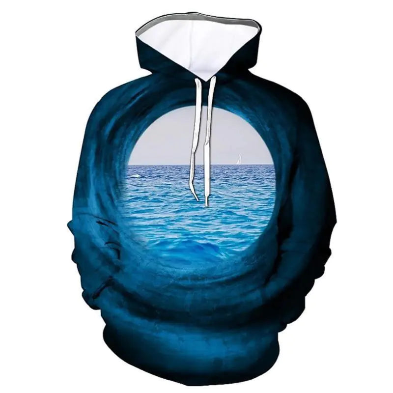 3D Digital Printing Cool Men's Graphic Hoodie Pullover