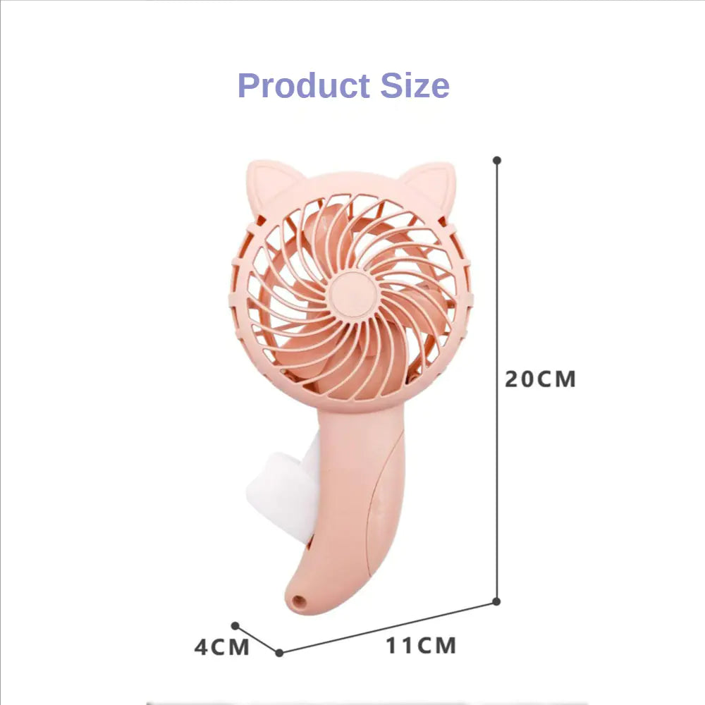 Lovely Cat Hand Press Mini Fan for Kids (Portable Toy)