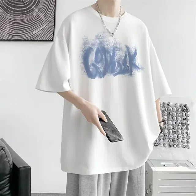 Men's Oversized Graphic Cotton T-shirt for Summer