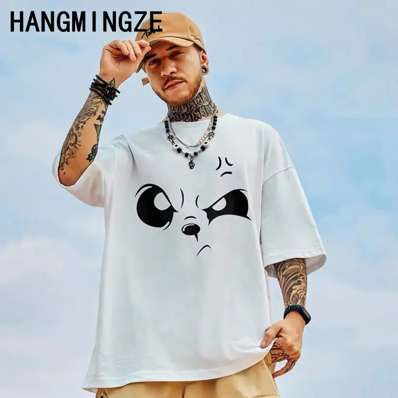 Summer Cartoon American Men's Oversized Cotton T-shirt