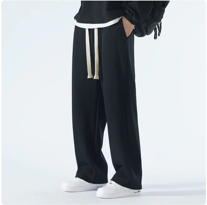 Men's Wide-Leg Streetwear Trousers – Relaxed Casual Fit