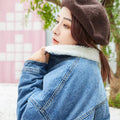 Women's Winter Denim Jacket with Fleece Lining