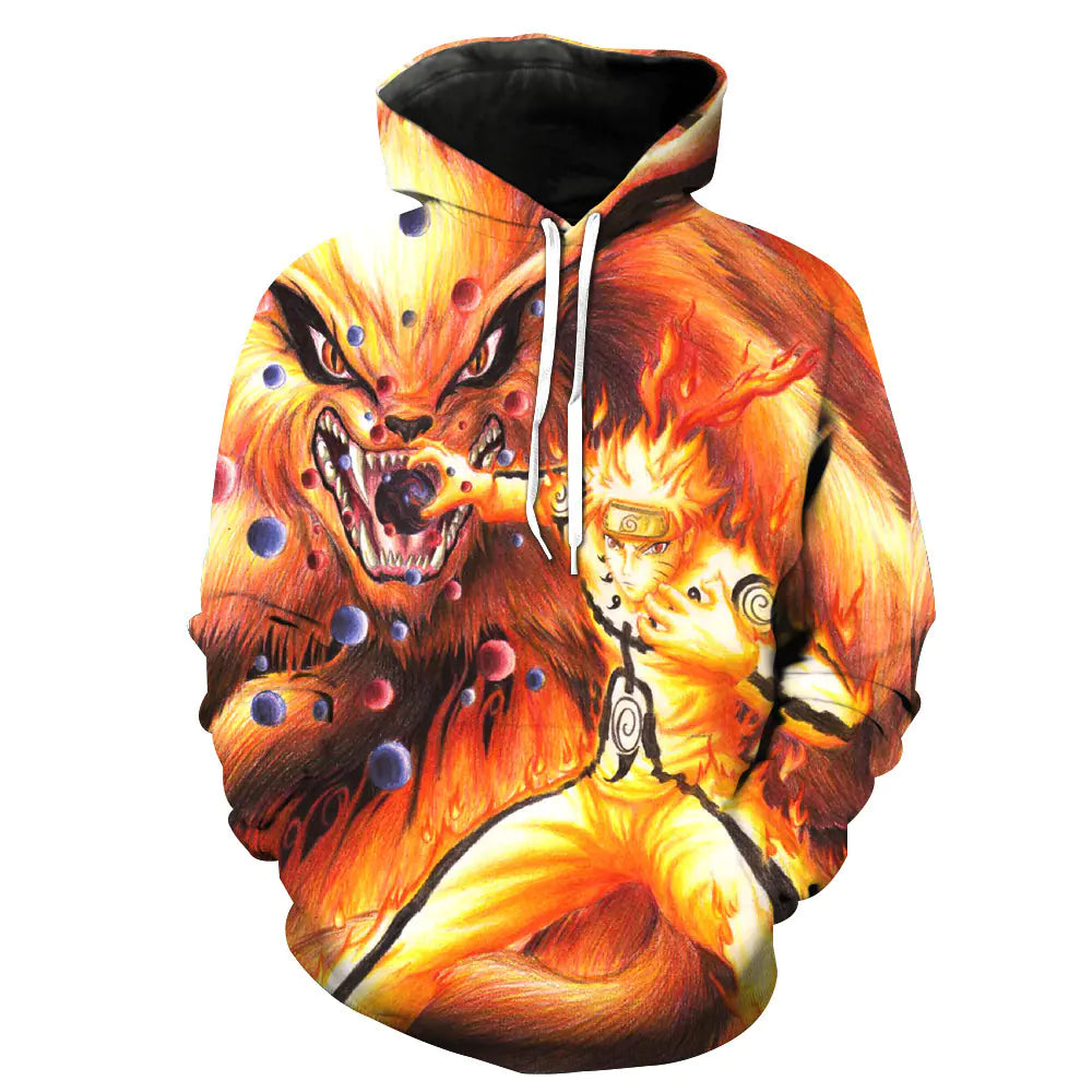 Naruto Nine-Tails 3D Hoodie with Pocket and Prints