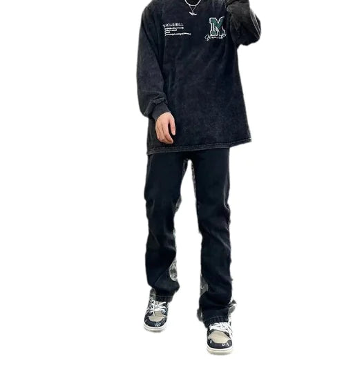 Men's High Street Camouflage Stitching Jeans