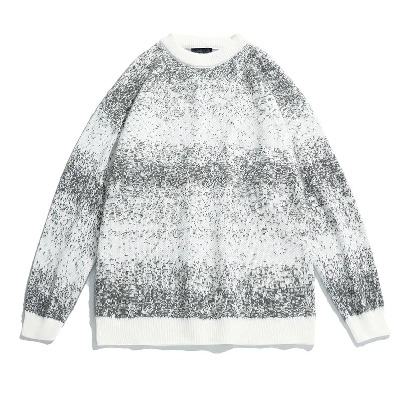 Gradient Pattern Oversized Crew Neck Sweater