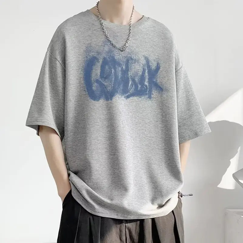 Men's Oversized Graphic Cotton T-shirt for Summer