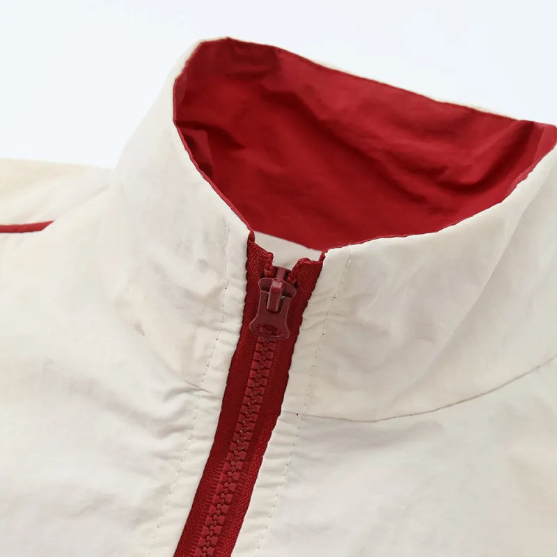 Fashion Stitching Stand-up Collar Jacket Men