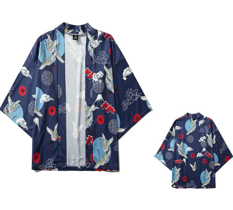 Men's Japanese Style Kimono Shirt – Loose Fit Robe